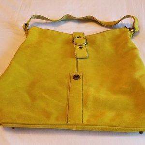 Ginger Michelle lime green suede leather tote bag